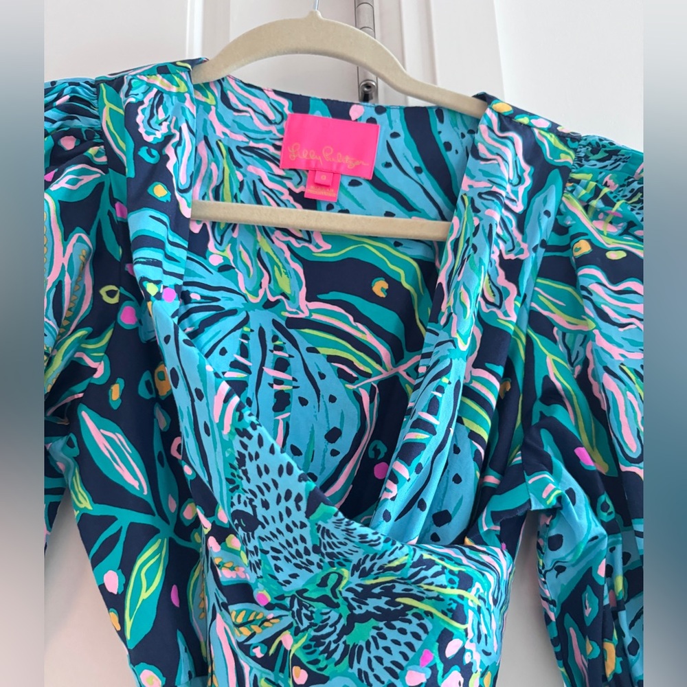 Lilly Pulitzer Blue Multi-Print Midi Dress - Picture 4 of 9